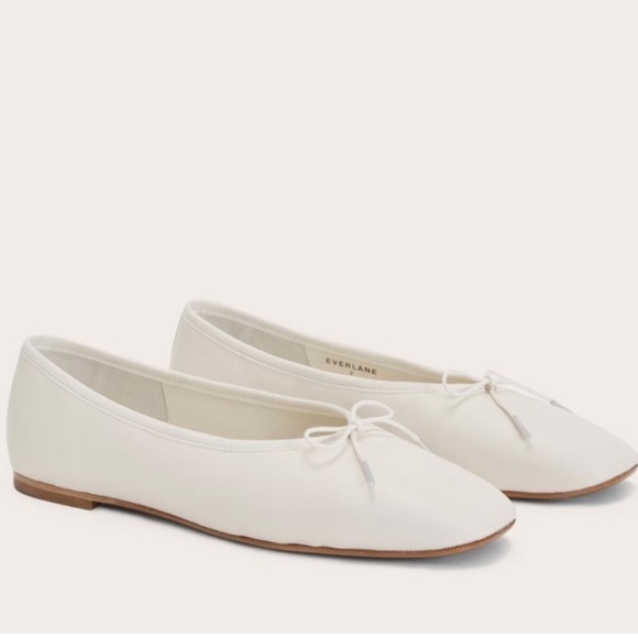 Everlane The Day Ballet Flat Womens White Slip On Flats Shoes Neutral Minimalist - Picture 2 of 13